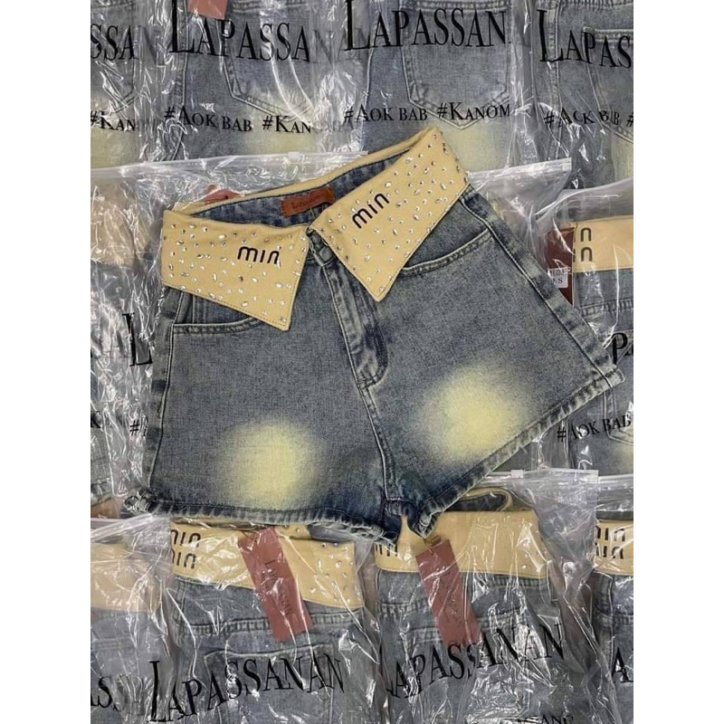 กางเกงยีนส์ปักminmin