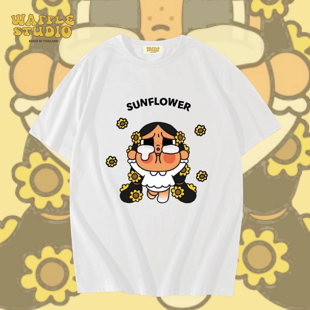 [ ส่งฟรี ] WS0129 เสื้อยืดโอเวอร์ไซส์ เสื้อยืดเกาหลี ผ้าคอตตอน100% เสื้อยืด Crybaby ครายเบบี้ Pop Mart WAFFLE STUDIO