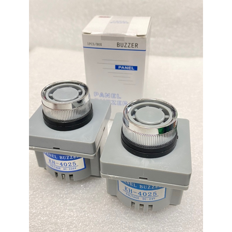 (แพ็ค1ชิ้น) PANEL BUZZER เสียง ออดไฟฟ้า KH-4025 24VDC,220VAC ตัวสีเทา คอ25มิล ออดมีเสียง ออดไฟฟ้า ออดนูน ออดลอย ออดยึดหน