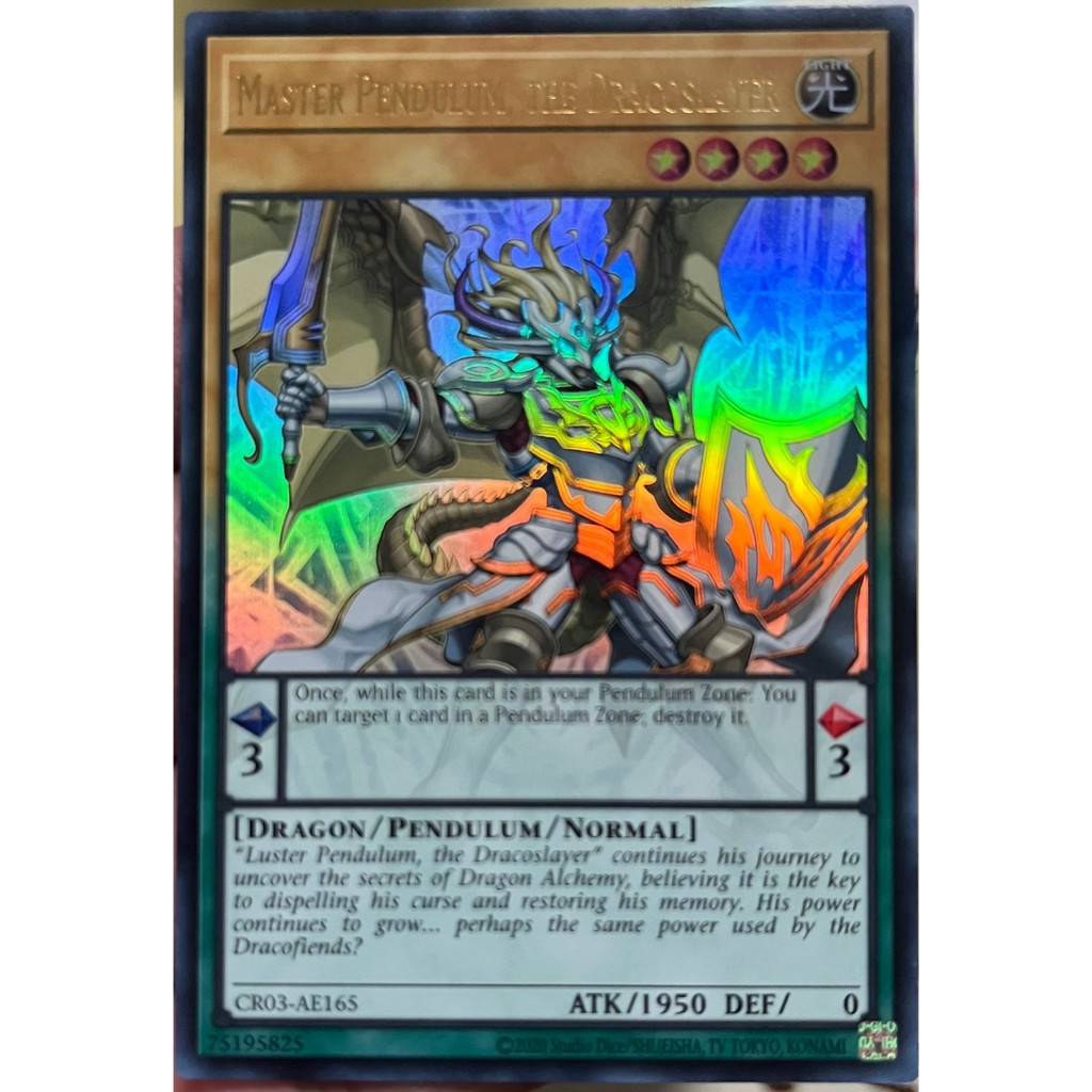 Yugioh Asia-Eng [CR03-AE165] Master Pendulum, the Dracoslayer (Ultra Rare) การ์ดยูกิแท้ถูกลิขสิทธิ์