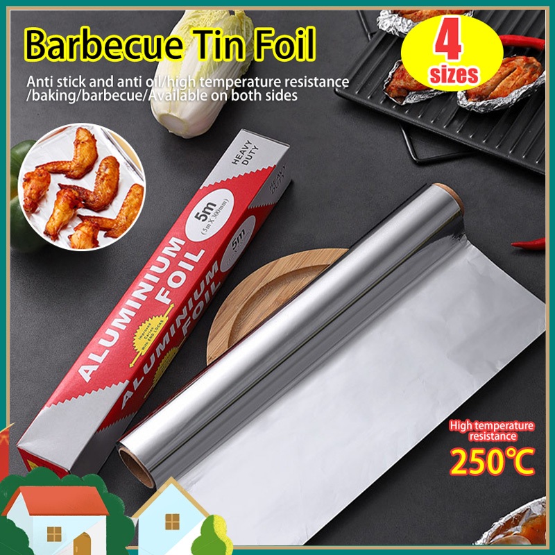 🔥 ขายดี สี่ขนาด 🔥  ฟอยล์ห่ออาหาร 3/5/10/20M ฟอยล์ห่อปลา กระดาษฟอยล์เกรดอาหาร ฟอยล์อบอาหาร
