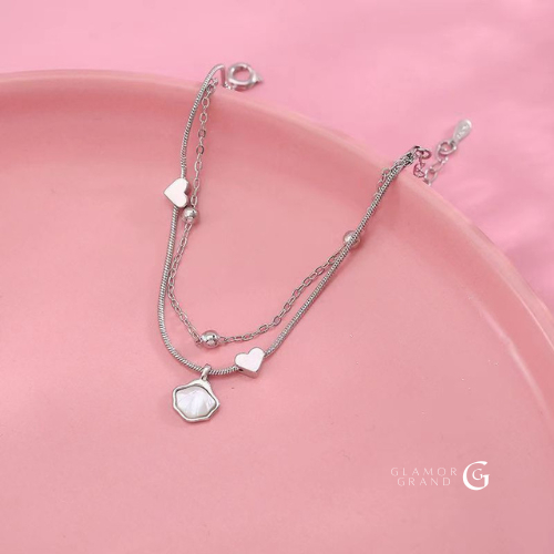 Glamor  SMALL SHELL สร้อยข้อมือเงินสเตอร์ลิง925 สินค้าใหม่ สร้อยข้อมือจี้เปลือกหอย กำไลข้อมือเงิน925 สไตล์ใหม่สุดเก๋