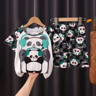 ชุดนอนเด็กลายน่ารัก แขนสั้นขาสั้น นื้อผ้านุ่มใส่สบาย