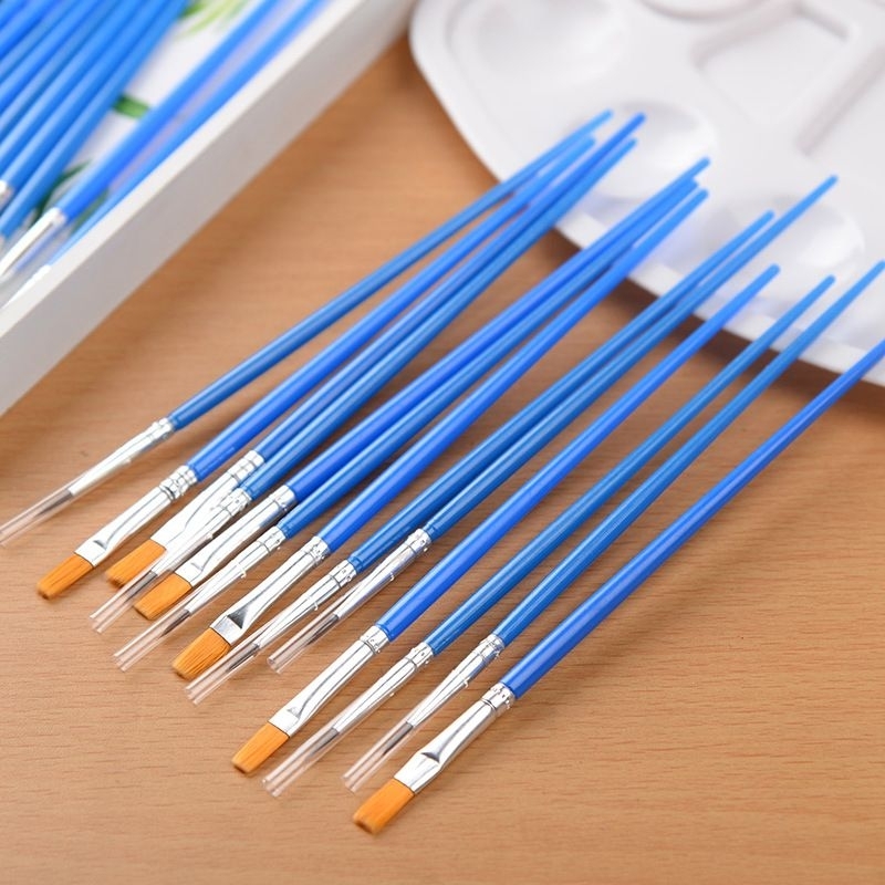 พู่กันหัวกลม หัวแบน สำหรับระบายสี พร้อมส่งจ้า