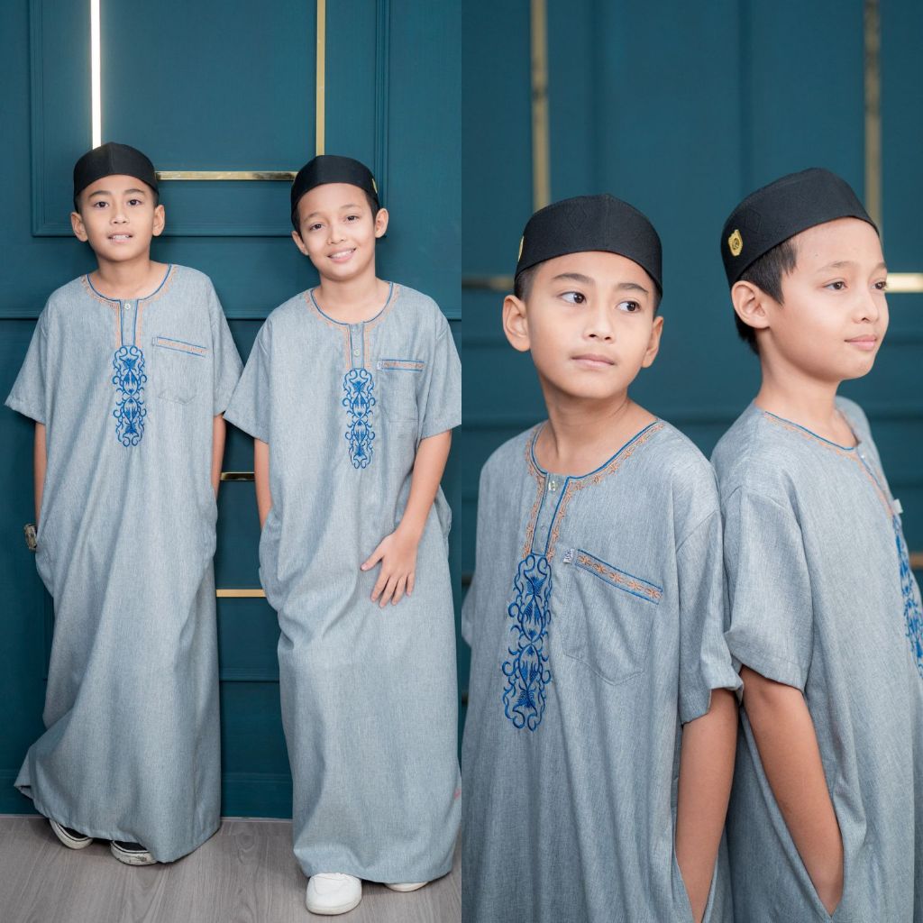 โต๊ปเด็กชายแขนสั้น ปักลาย โต๊ปสไตล์เสื้อปากีอาหรับ คละลาย คละเฉด คละเนื้อผ้า BA30วาริสมุสลิม EP1
