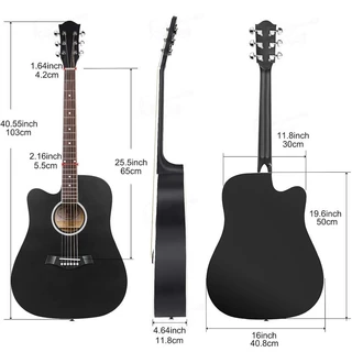 KAWES กีตาร์มือซ้าย 38/41นิ้ว FullSize Left Handed Acoustic Guitar คอเล็กเล่นง่าย งานคุณภาพ Music Arms เหมาะสำหรับ