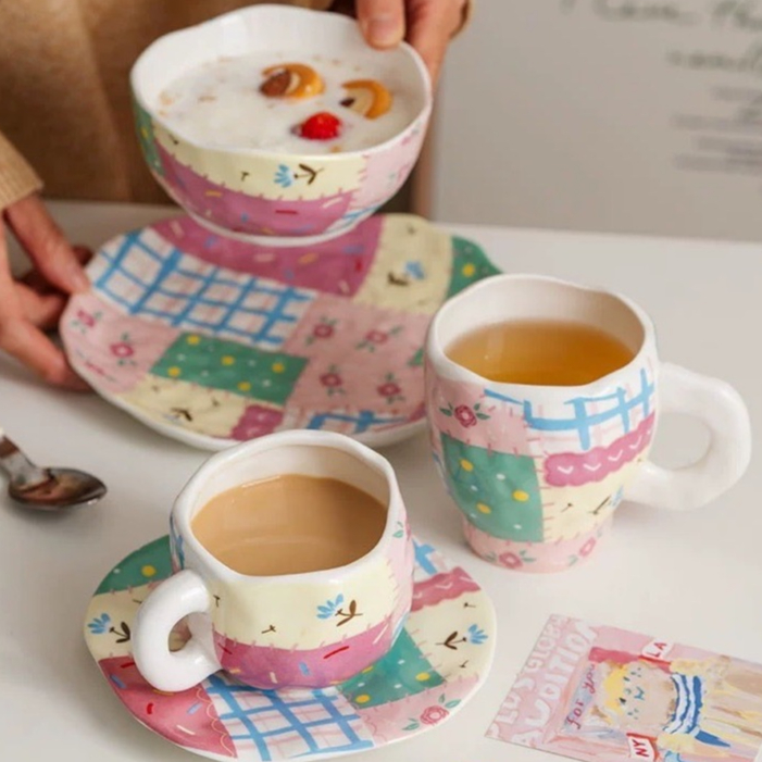 เซตจาน แก้วมัค ชุดกาแฟเซรามิค น่ารัก หวานๆ