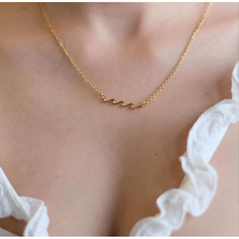 NANA - WAVE stainless steel necklace สร้อยคอจี้ คลื่น งานสแตนเลสทั้งเส้น