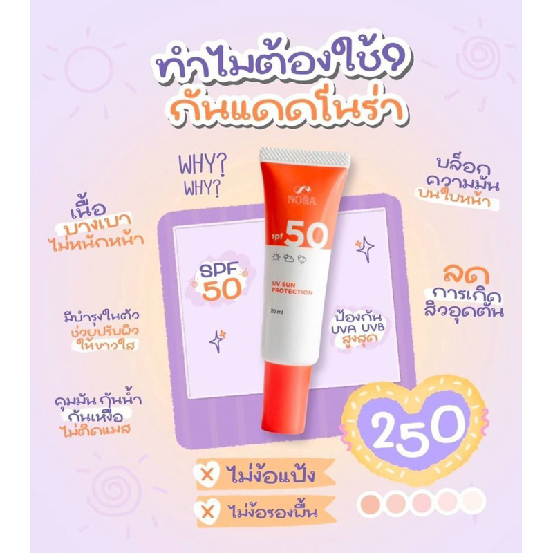กันแดดโนร่า NORA UV SUN PROTECTION spf 50 20ml.