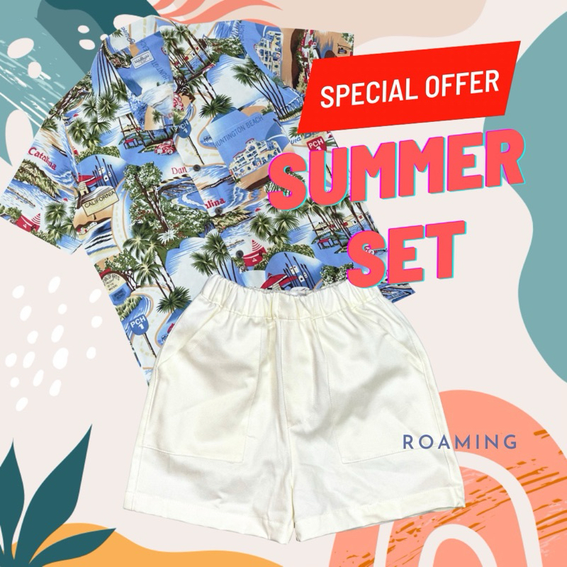 ชุดเซ็ทเด็ก Summer set เสื้อฮาวาย กางเกงลำลอง สีสันสดใส ใส่ได้ทั้งผู้ชาย ผู้หญิง - รูปที่ 7