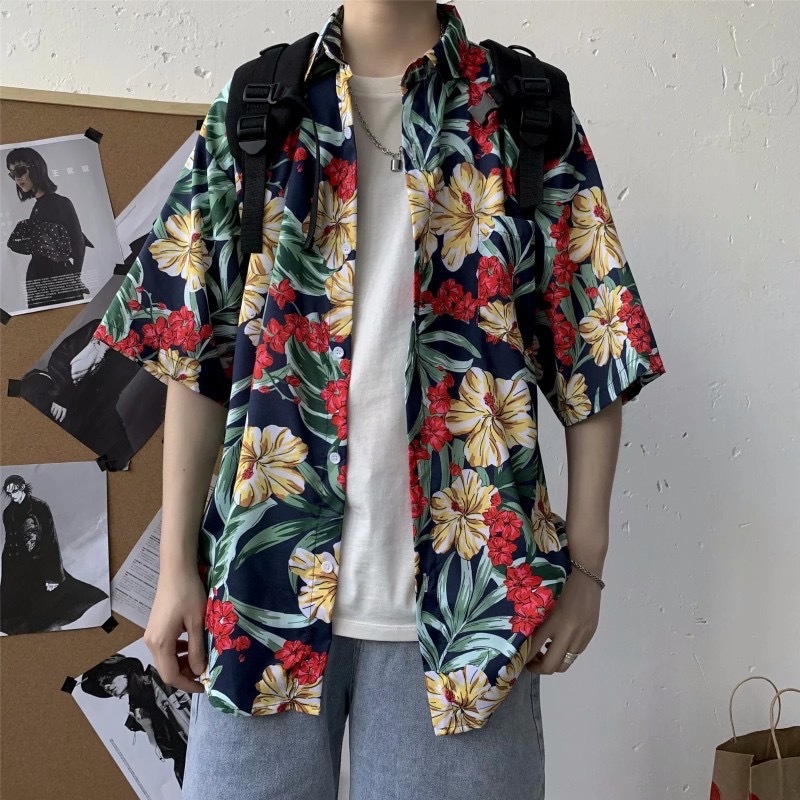 HOt! เสื้อเชิ้ตฮาวาย เสื้อลายดอก เสื้อเชิ้ตสงกรานต์🏖️ ผู้หญิงผู้ชายใส่ได้หมด เนื้อผ้าดี size150cm-180cm( S-3XL ) CS รูปที่ 3