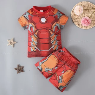 ชุดขาสั้น ผ้าใส่สบายไม่ร้อน ชุดซุปเปอร์ฮีโร่ hero ชุดแฟนซีเด็ก ชุดซุปเปอร์ฮีโร่ กัปตันอเมริกา สไปเดอร์แมน ฮัลค์ ไอรอน