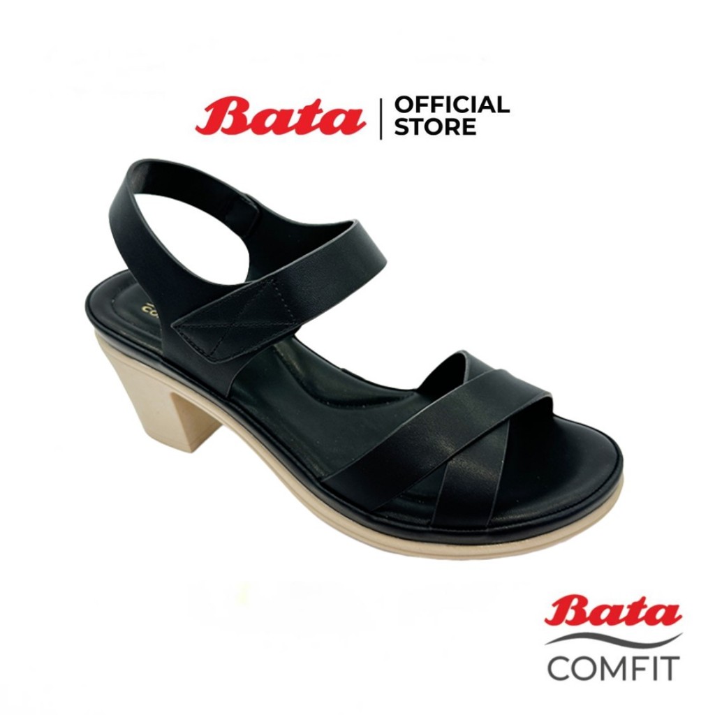 Bata บาจา รองเท้าส้นสูงรัดส้น สวมใส่ง่าย รองรับน้ำหนักเท้าได้ดี ส้นสูง 2 นิ้ว  สำหรับผู้หญิง รุ่น Bella สีดำ 7616913