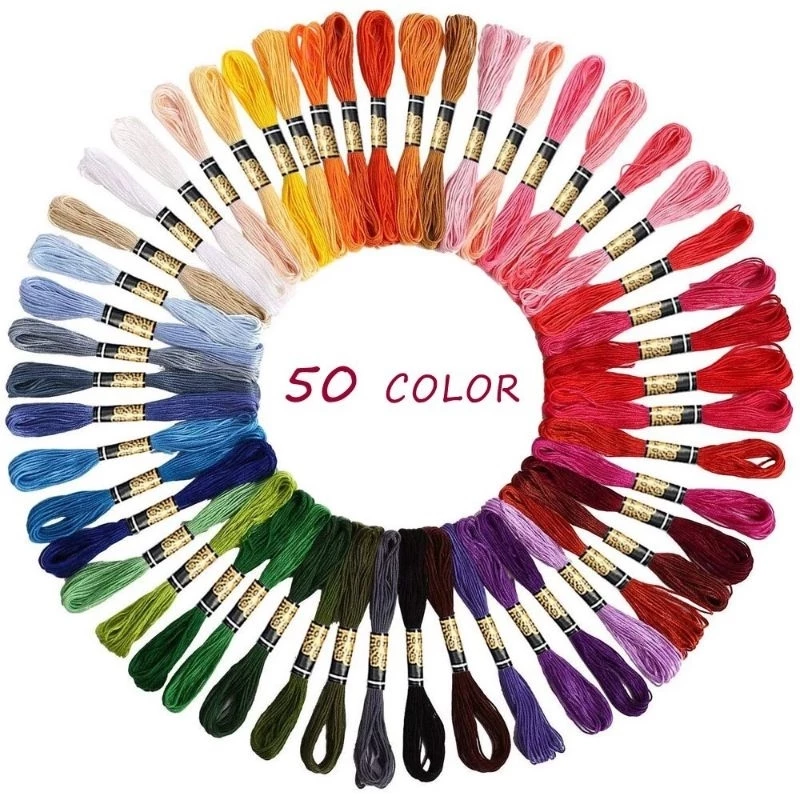 ไหมปักครอสติช ด้ายปักผ้า ด้ายปักครอสติช 50สี