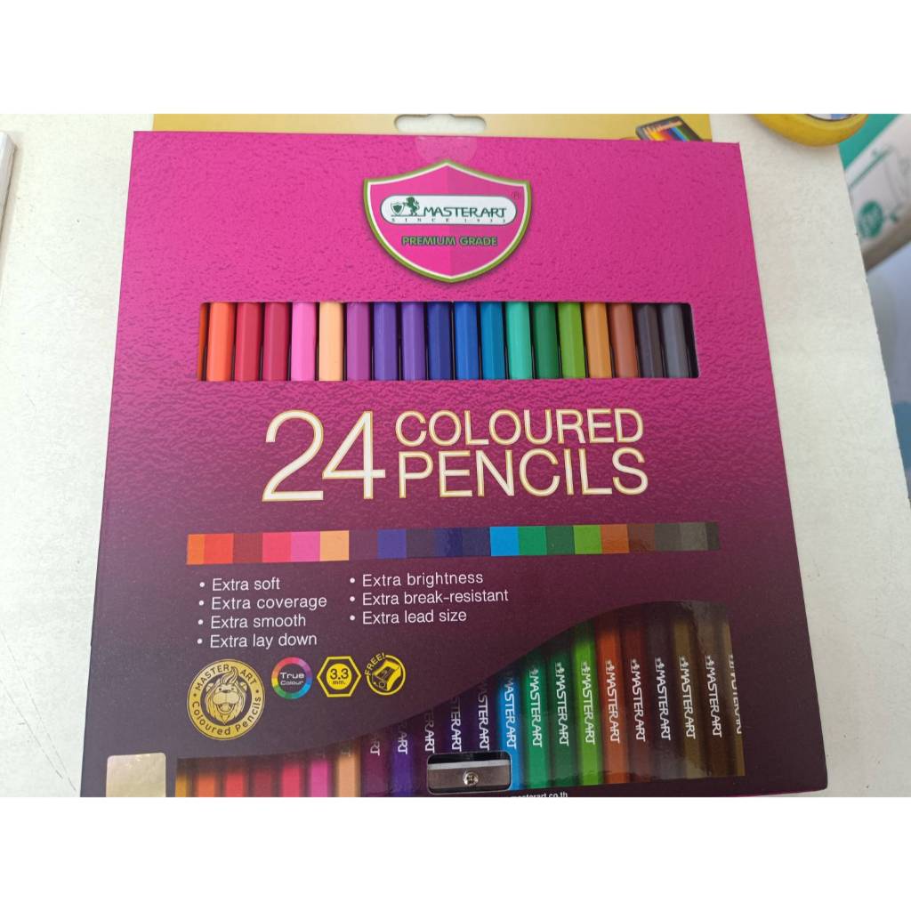 Master Art (มาสเตอร์อาร์ต) ดินสอสีไม้มาสเตอร์อาร์ต แท่งยาว Premium Grade 24 สี