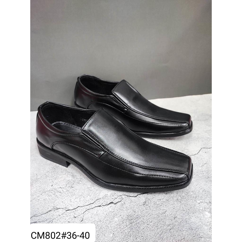 CM802,CM803รองเท้าหนังสีดำผู้หญิงมีส้นไซส์36-40