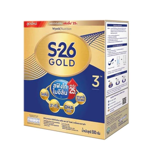 เอส26โกลด์โปรเกรสสูตร3ขนาด500กรัม 1 ซองกล่องสีทอง