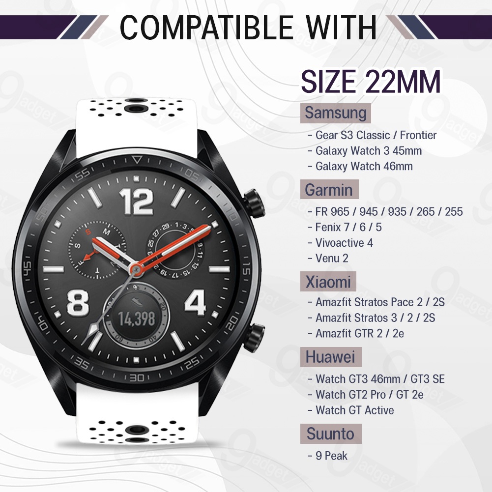 9Gadget - สายนาฬิกา 22 มม. Suunto Race / Race S / Vertical / 5 Peak / 9 Peak 9 Peak Pro สาย นาฬิกา 22 มิล Band Case 22mm