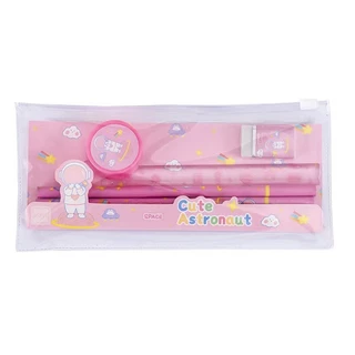 เซ็ตดินสอ 5 ชิ้น ลายนักบินอวกาศสุดน่ารัก ชุดดินสอ ชุดเครื่องเขียน ในถุงซิปล็อค 005-1