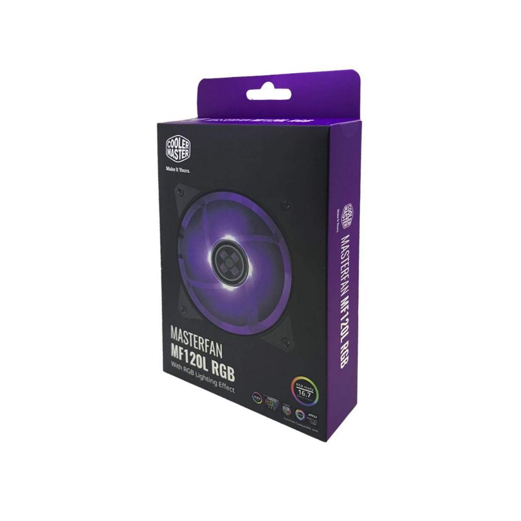 พัดลมเคส Cooler Master MasterFan MF120R ARGB 120mm สีสันสวยงาม ควบคุมแสงไฟ RGB ได้อิสระ เย็นเงียบ ปร