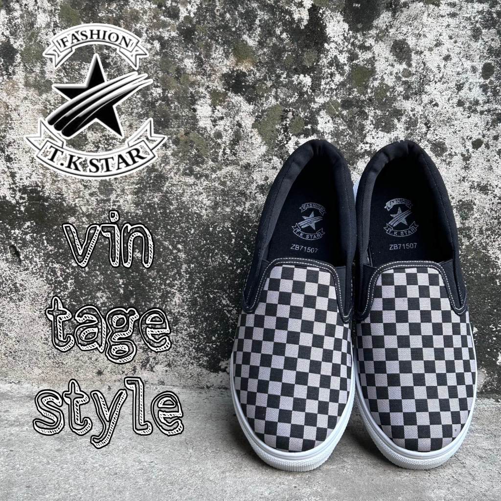 รองเท้าผ้าใบ สลิปออน รุ่น ZB71507 ขนาด 40-45 พร้อมส่ง!!