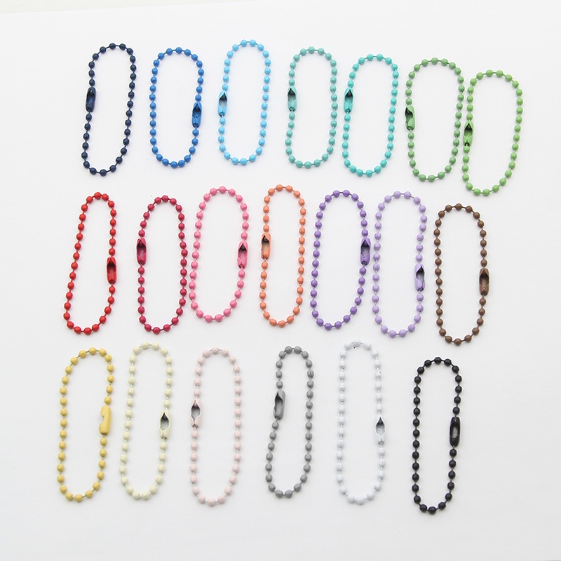 โซ่ไข่ปลา เคลือบสี อะไหล่พวงกุญแจ ขนาดความยาว 10-11 cm. จำนวน 10 เส้น/set
