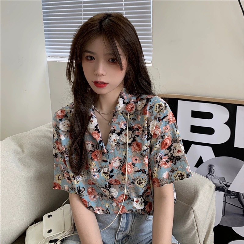 fashiongirl1688 เสื้อเชิ๊ตสงกรานต์ลายดอกไม้น่ารัก กำลังเป็นที่นิยมฮอตฮิตในกลุ่มวัยรุ่น สินค้ามีพร้อม
