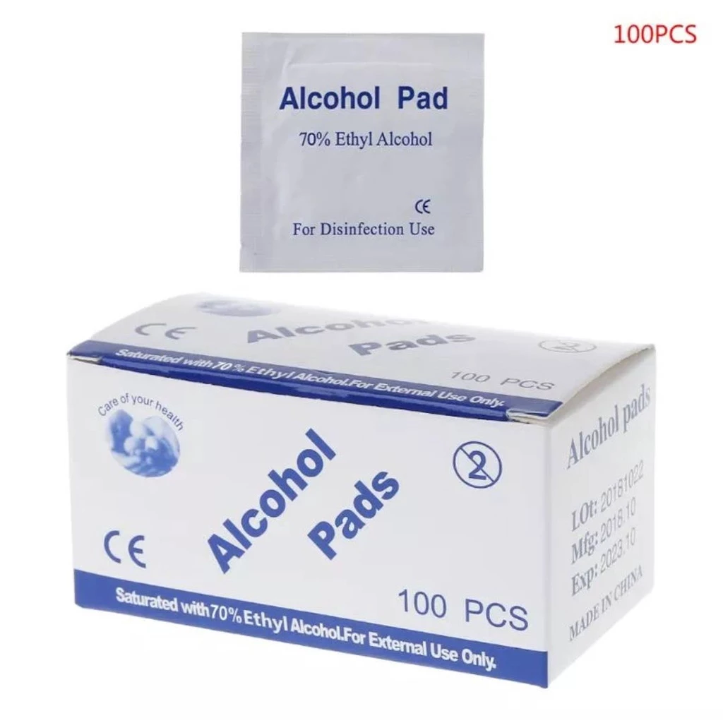 แอลกอฮอล์แผ่น Alcohol pad แผ่นแอลกอฮอล์ 75% เช็ดทำความสะอาด แผ่นทำความสะอาด ฆ๋าเชื้อไวรัส 100 ชิ้น/กล่อง