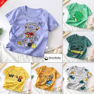 เสื้อยืดเด็กชาย เสื้อเด็ก คอกลม มีให้เลือหลายสี พิมพ์ลายสุดเ…