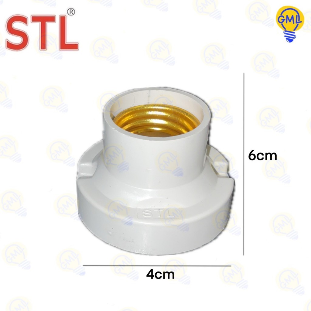 STL ขั้วแป้นเกลียว E27 สีดำ/สีขาว (พร้อมชุดน็อตยึด) - รูปที่ 2