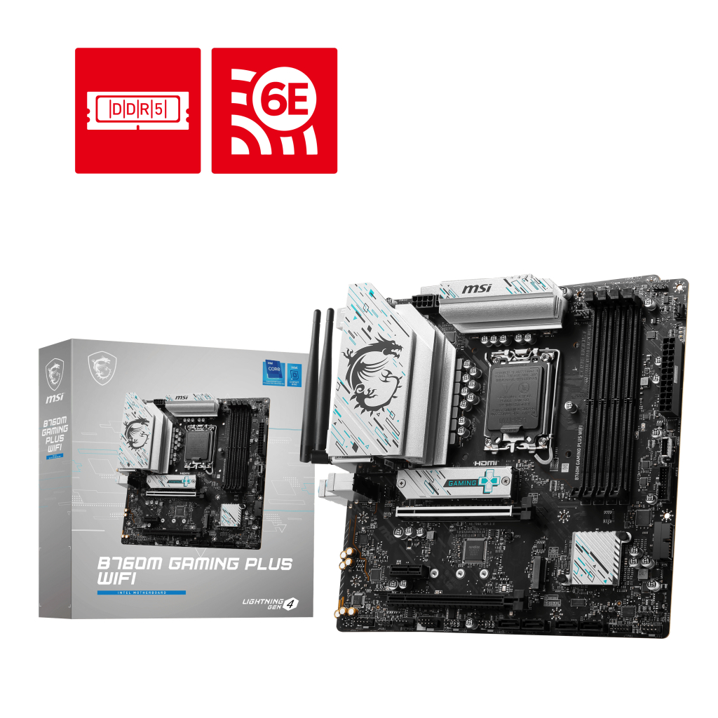 MAINBOARD (เมนบอร์ด) MSI B760M GAMING PLUS WIFI DDR5 (SOCKET LGA 1700) MICRO-ATX