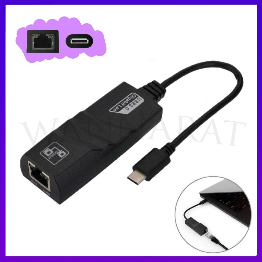 Type C USB-C USB 3.1 to RJ45 Gigabit Ethernet 1000Mbps LAN Network Adapter