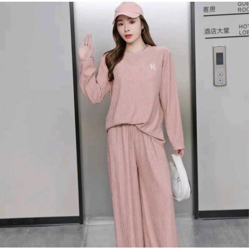 จีนสาวอวบ ชุดวอร์ม ชุดset 2 ชุดเซ็ทปักตัว ชุดSet ขายาว/แขนยาว หนา เกรด พรีเมี่ยม กางเกงขาจั๊ม แขนยาวขายาวผู้หญิง TZ9993