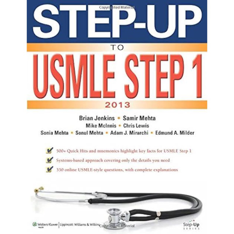[หนังสือ] Step-Up to USMLE Step 1 แพทยศาสตร์ สอบ ศรว. first aid for the 2 3 ck q&a cases nl1 nl2 202