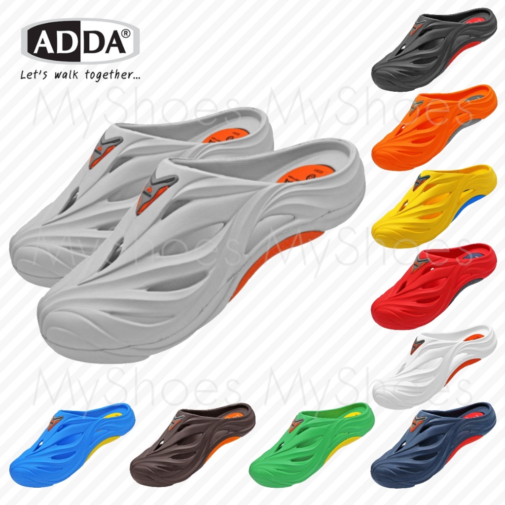 🔥ADDA 53301 รองเท้าแตะ รองเท้าลำลอง สำหรับผู้ชาย แบบสวม รุ่น ไซส์ 7-10 สี ดำ น้ำเงิน น้ำตาล เทา เขียว กรม ส้ม แดง ขาว