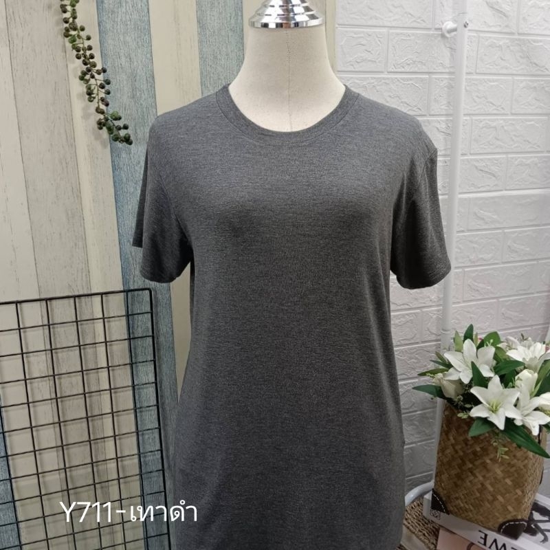 B113 เสื้อยืดเรย่อนคอกลม สีพื้นเต็มตัว อก36-46 ผ้านุ่มใส่สบาย สาวอวบใส่ได้ ราคา ถูกที่สุด ดีลบีเคเค แกลเลอรีภาพที่ 4