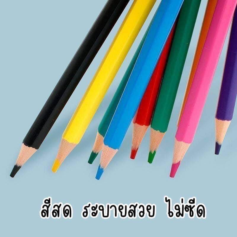 ดินสอสีไม้ สีไม้ ดินสอสีไม้ 2 หัว Premium Grade 72 สี ดินสอสี ของขวัญสำหรับเด็กของขวัญคริสต์มาส ของขวัญวันเกิด สีไม้ ระบ - รูปที่ 2