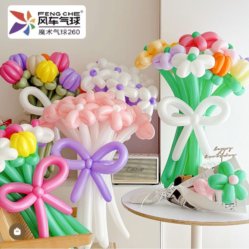 ร้านไทย ✨ ลูกโป่งไส้เป็ด 260 สำหรับบิดช่อลูกโป่งดอกไม้ Feng che คุณภาพดี