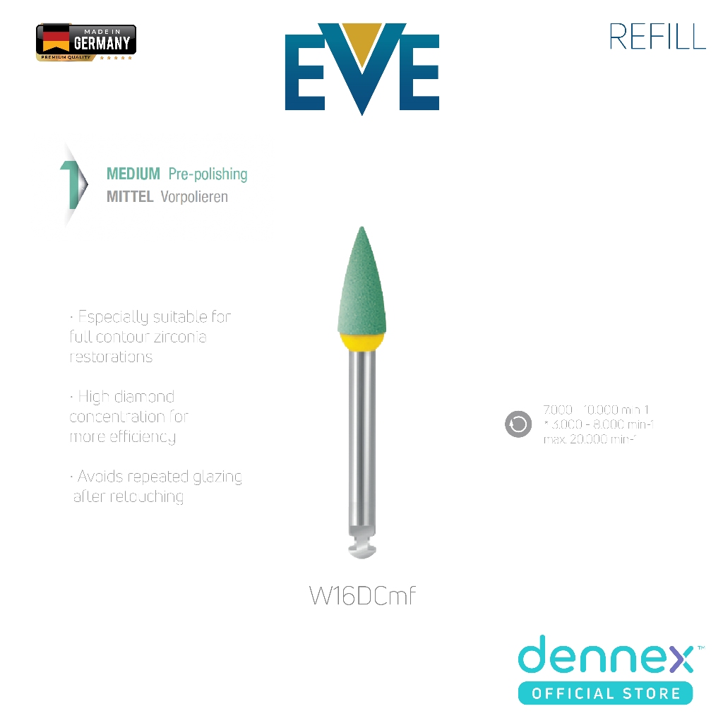 Refill หัวขัด EVE DIACERA " W16DCmf " by Dennex