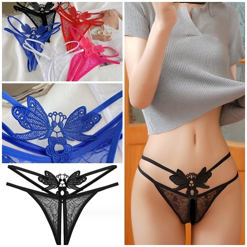 จีสติง กางเกงในผู้หญิง จีสติงเซ็กซี่ สีพื้น ลายดอกไม้//ร้านไทย ไม่มีชื่อสินค้าหน้ากล่องพัสดุ//