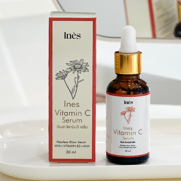 อีเนส วิตามินซี เซรั่ม Ines Vitamin C Serum เซรั่มวิตามินซี หน้าขาวกระจ่างใส สิว รอยดำ รอยแดง ขนาด 30 มล