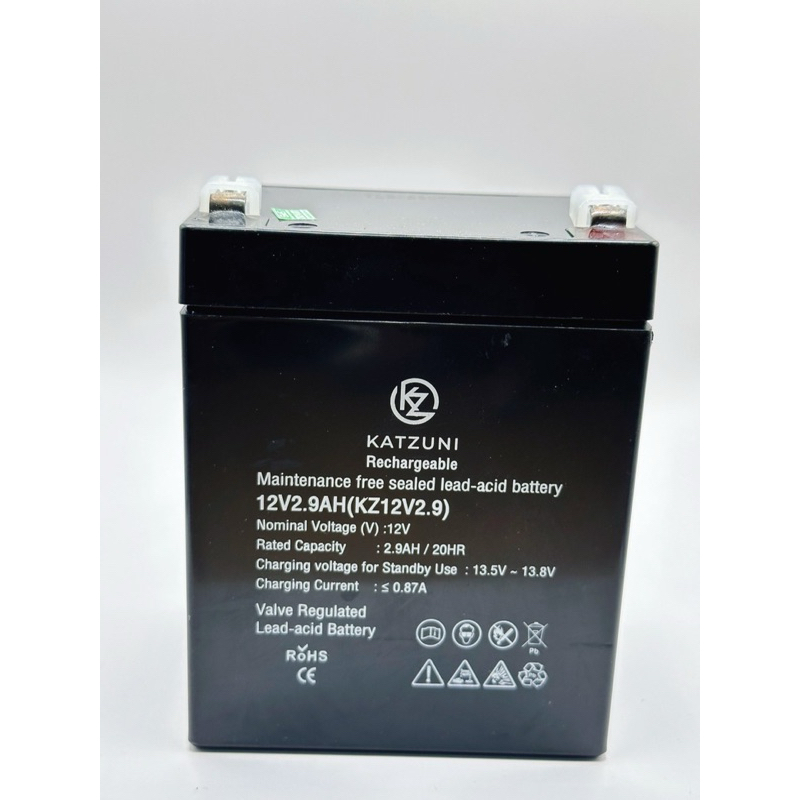 แบตเตอรี่KATZUNI Rechargeable Maintebattery 12V2.9AH(KZ12V2.9) Nominal Voltage(V) :12V : 2.9AH / 20H