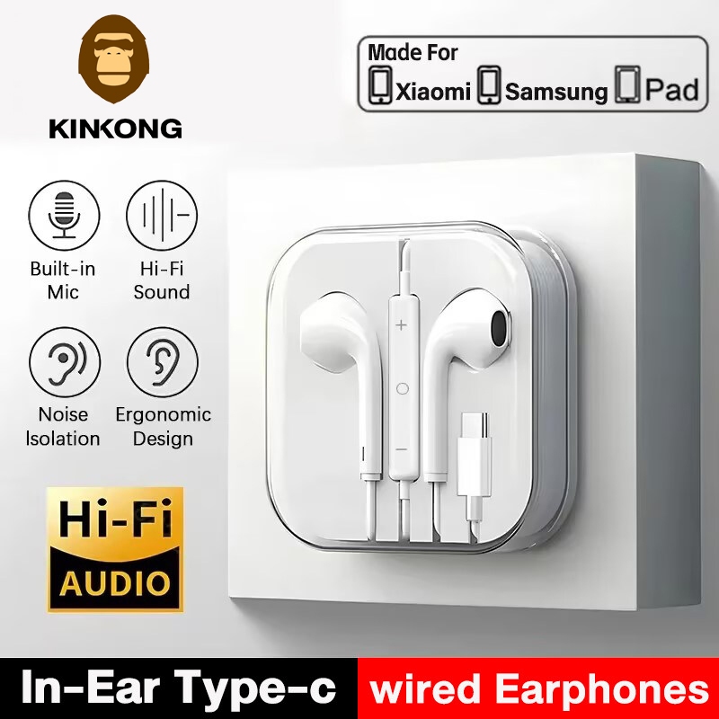 หูฟัง Type-C เสียงดี ดิจิตอลแท้ หูฟังของแท้ ระดับเสียง HIFI Stereo ของแท้100% Headset สามารถใช้ได้กับ รับประกัน 1 ปี