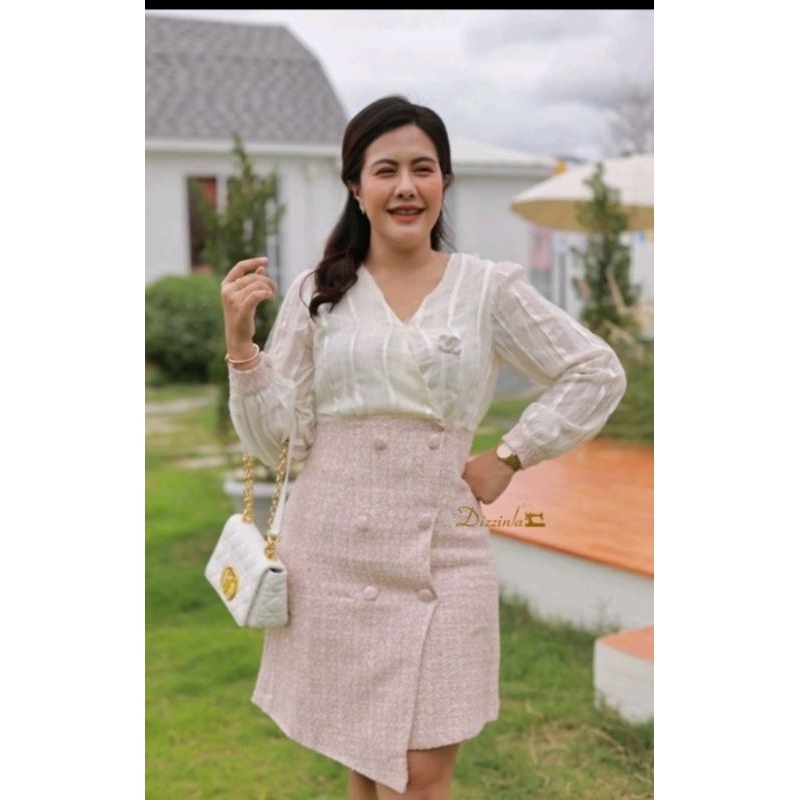 เดรสผู้หญิง เดรสออกงาน เดรสชมพู xl - 2xl