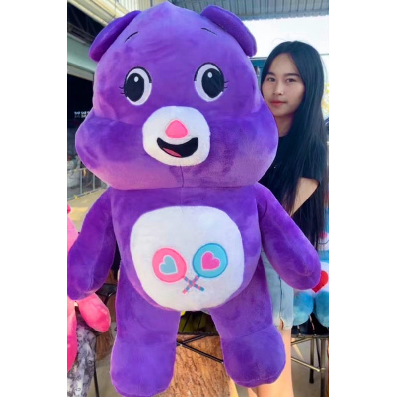 ตุ๊กตาแคร์แบร์ขนาด110cmตัวใหญ่คละลายหน้าท้องมีหลายสีไห้เลือกคะ