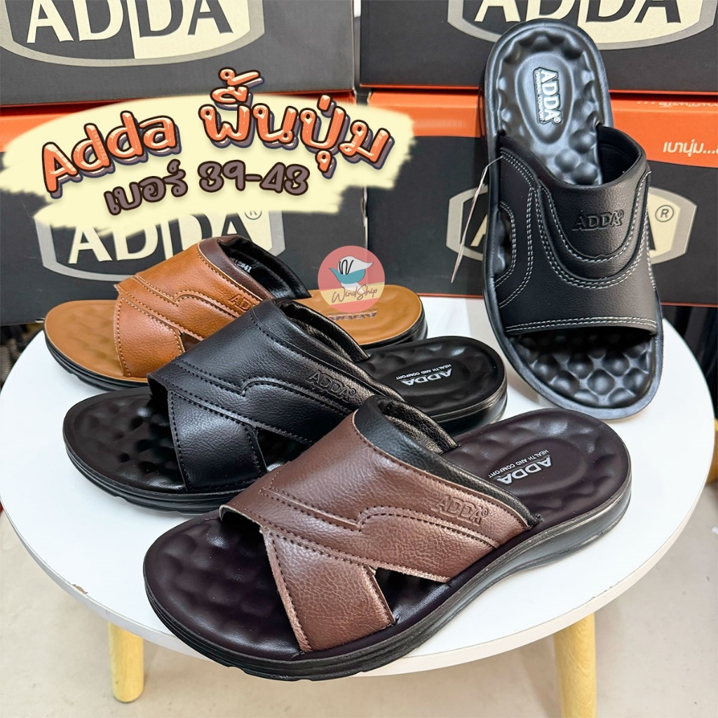 รองเท้าหนังผู้ชาย Adda 73801 & 73812 พื้นปุ่ม นุ่ม นวดเท้า รองเท้าแตะผู้ชาย รองเท้าแตะ