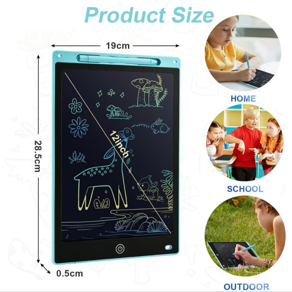 [ปากกาฟรี]12 นิ้ว กระดานเขียน กระดานลบได้ LCD Writing Tablet กระดานวาดรูป กระดาน ขนาด ไอแพดของเล่น - รูปที่ 7