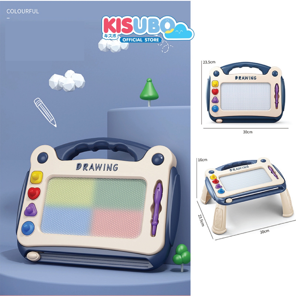 KISUBO กระดานวาดภาพแม่เหล็ก แบบโต๊ะ 23.5-30.5cm Magnetic Drawing Board พลาสติก เขียนลบง่าย