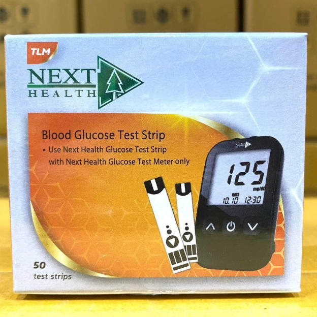 แผ่นตรวจน้ำตาลNext health บรรจุ 50 แผ่น