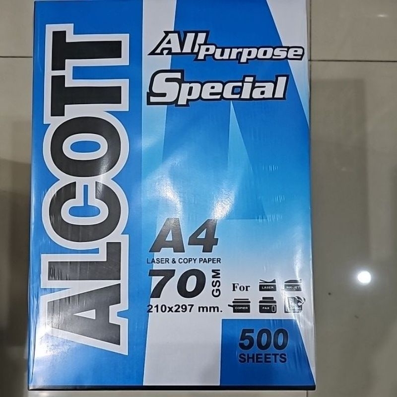 กระดาษถ่ายเอกสาร ยี่ห้อ Alcott ฟ้า ขนาด A4 70แกรม (1รีม/500แผ่น)